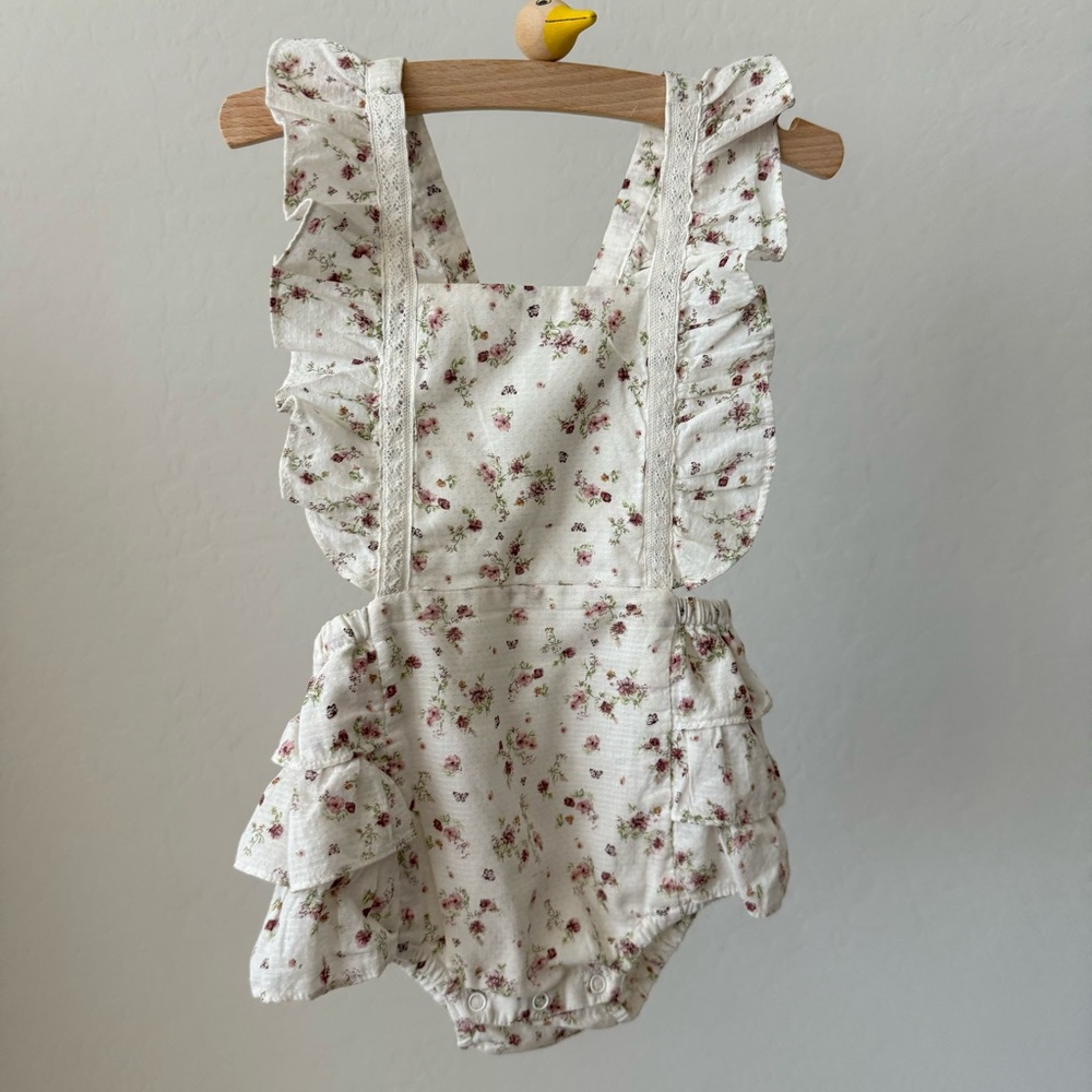 Jamie Kay Floral Ruffled Baby Romper, 6-12 mo